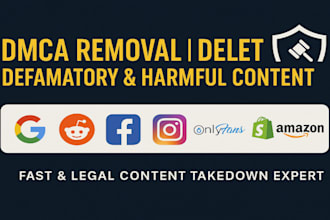 takedown remove defamatory harassing negative harmful post on social media,dmca