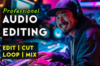 audio edit, cut, loop, or mix  your audio songs or music