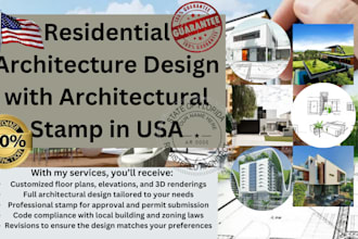 do usa california residential architecture design with architectural stamp
