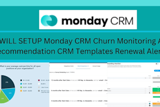 setup monday CRM churn monitoring ai recommendation CRM templates renewal alerts