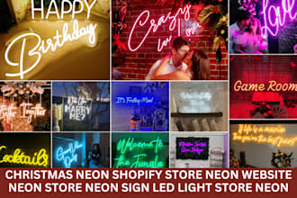 build neon shopify store neon website neon store neon sign led light store neon