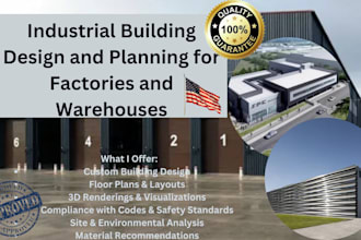 provide usa industrial design and architect plan for factories and warehouses