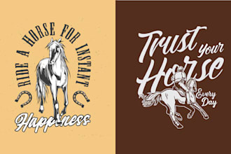 create vintage animal horse logo