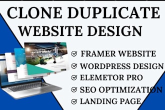 clone duplicate figma website to framer website, framer design to wordpress pro
