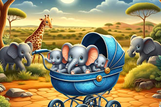 do animal illustrations for children book and cover