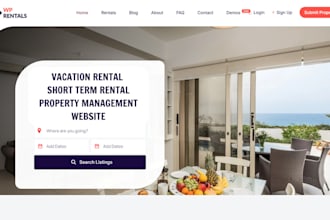 short term rental website, property management website, vacation rental website