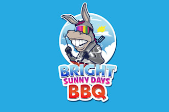 design bright BBQ bunch jackasses logo