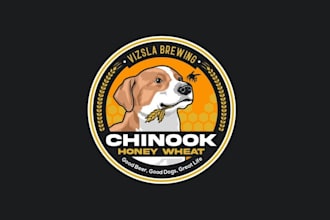 design chinook honey wheat beer label logo