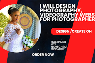 make photography websit for artist event gallery videography