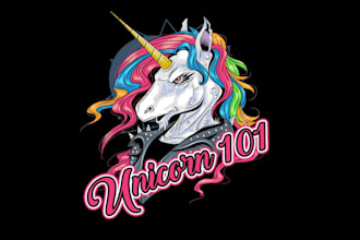 design high quality unicorn logo with free source file