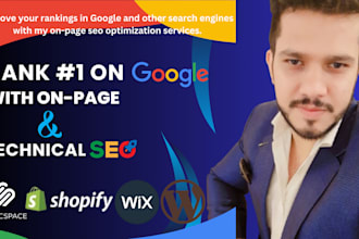 optimize your website on page SEO for wordpress, shopify, wix and squarespace