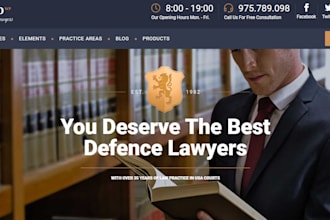 design attorney law firm website, lawyer website, notary website, landing page