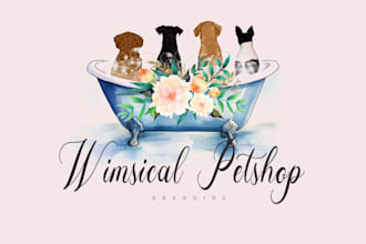 design pet shop groomer logo