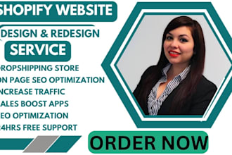 create shopify dropshipping store shopify website design and redesign onpage SEO