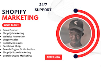 promote shopify store, sales funnel, or shopify marketing to boost shopify sales
