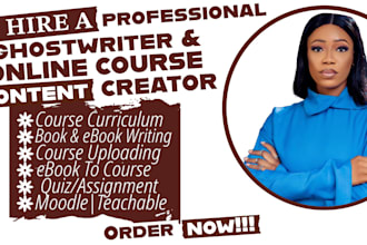 ghostwrite ebook, online course content format KDP, create curriculum design PPT