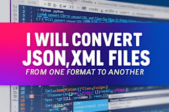 convert CSV, json, XML files from one format to another