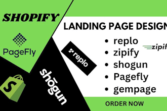 create landing or singlepage with replo zipify pagefly gempage shogun on shopify