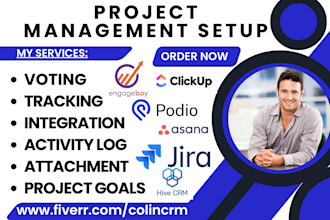 setup project management trello asana monday com podio jira click up faviro hive