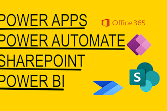 develop a custom powerapps, power automate, and power bi app