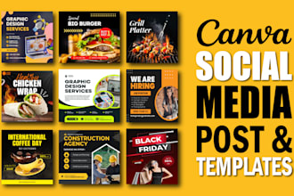 do custom canva designs for social media posts, banners, instagram, linkedin ads