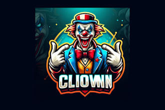design a creative clown mascot logo for your business