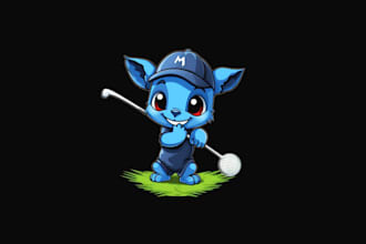 make consulting super golf mascot logo