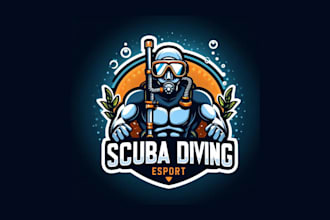 make an awesome scuba diving mascot logo within two days