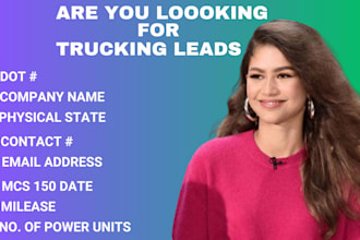 give 3,000 fresh trucking leads from US carrier database online sales lead