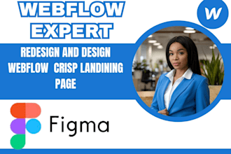 redesign business website design webflow crisp landing page webflow expert