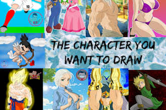dibujar cualquier personaje de anime, cómic, dibujo animado o videojuegos