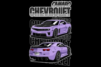 draw vector cartoon car illustration for your t shirt