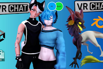 upload, create vrchat avatar, vr character, vrc avatar, furry avatar,3d model