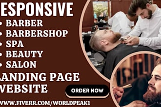 design barber website barbershop booking spa stylist shave beauty salon website