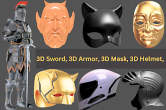 sculpt 3d mask 3d helmet model 3d armor 3d cosplay 3d weapon for 3d printing