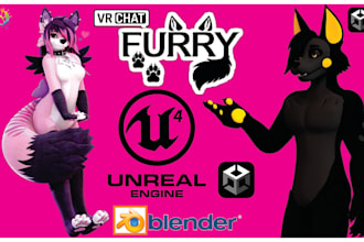 create a custom vrchat avatar, furry nsfw, fursona vtuber avatar