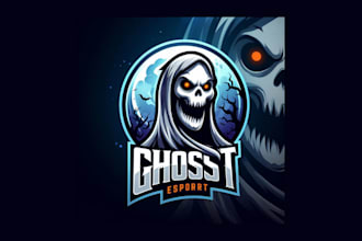 do unique spooky ghost mascot logo with free vector file