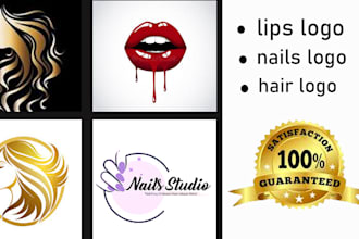 design glitter feminine beauty salon, eyelashes, hair ,nail, and boutique logo