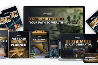 design digital product mockup, online course and ecover bundle