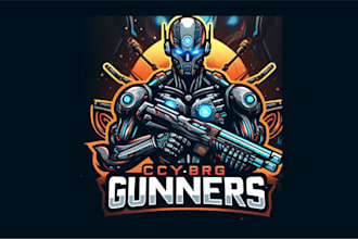 create an cyborg gunners mascot logo for you in one day