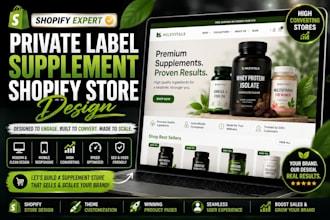 private label supplement shopify store peptide supplement store health website