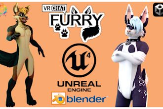 create 3d furry mdoel, vrchat avatar, vtuber, nsfw model