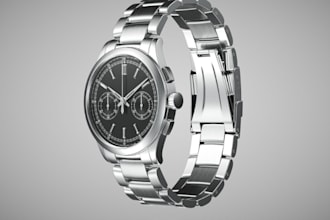 create 3d wristwatch design, 3d watch animation, 3d watch rendering