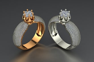 design 3d jewelry design and render it