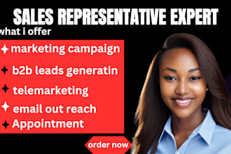 be your sales representative, appointment setter,  leads generation, conversion