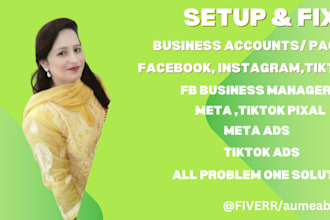 create meta business manager, pixel, meta ad accounts