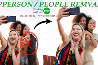 add or remove object people text logo anything from photo