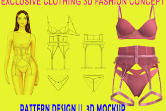 deliver in lingerie sewing pattern and 3d mockup