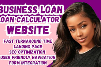 business loan website loan calculator website financial service website