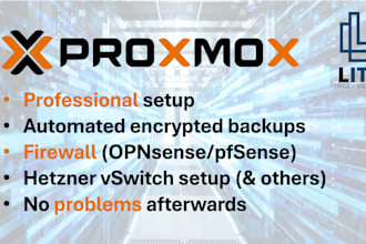 install and configure proxmox on hetzner, others with firewall